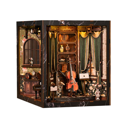 Miniatuur bouwpakket Europese Muziekkamer – schuin links