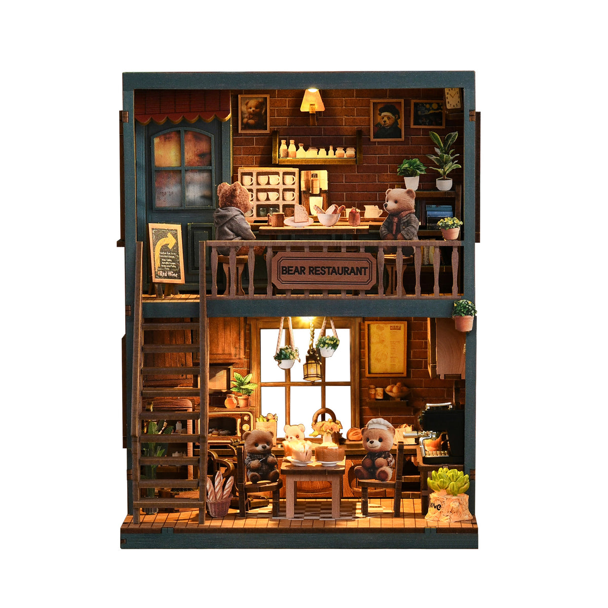 Miniatuur bouwpakket Berenrestaurant – vooraanzicht